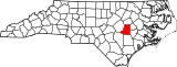 Map of North Carolina highlighting Wayne County.svg