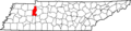Map of Tennessee highlighting Benton County