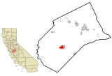 Merced County California Incorporated and Unincorporated areas Los Banos Highlighted.svg