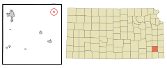 Neosho County Kansas Incorporated and Unincorporated areas Stark Highlighted.svg