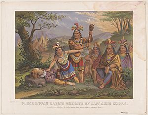 Archivo:Pocahontas saving the life of Capt. John Smith - New England Chromo. Lith. Co. LCCN95507872