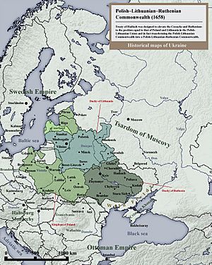 Archivo:Polish Lithuanian Ruthenian Commonwealth 1658 historical map