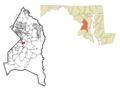 Prince George's County Maryland Incorporated and Unincorporated areas District Heights Highlighted