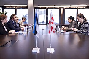 Archivo:Välisminister Margus Tsahkna kohtumine Gruusia 5. presidendi Salome Zurabisviliga 28.03.2025 - 8