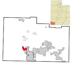 Washington County Utah incorporated and unincorporated areas Ivins highlighted.svg
