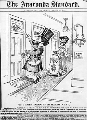 Archivo:William A. Clark - The Anaconda Standard political cartoon 28 Oct 1900