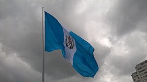 Archivo:Bandera de Guatemala cerca de la Plaza de Constitución en Zona 1