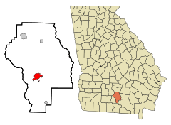 Berrien County Georgia Incorporated and Unincorporated areas Nashville Highlighted.svg
