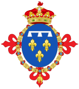 Coat of Arms of Prince Antoine of Orléans, Duke of Montpensier as an Infante of Spain.svg