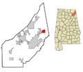 DeKalb County Alabama Incorporated and Unincorporated areas Mentone Highlighted