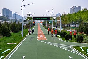 Archivo:East start of Huilongguan-Shangdi Bicycle Lane (20190607134646)
