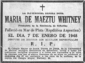 Esquela María de Maeztu en Hoja del Lunes
