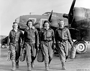 Group of Women Airforce Service Pilots and B-17 Flying Fortress.jpg