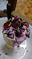 Homemade grape ice cream
