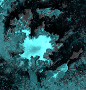 James Ross Island group, northeastern Antarctic Peninsula. Image fusion of Landsat 8 OLI and Sentinel 1A SAR images.png