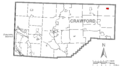 Map of Spartansburg, Crawford County, Pennsylvania Highlighted