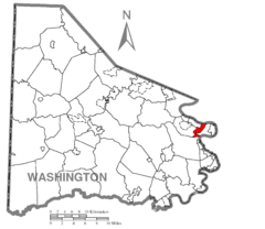 Map of Wickerham Manor-Fisher, Washington County, Pennsylvania Highlighted.png