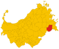 Map of comune of Padru (province of Sassari, region Sardinia, Italy) - 2016