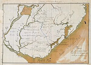 Archivo:Mapa de las tierras ocupadas por los portugueses en el Virreinato de Buenos Aires durante la Guerra de las Naranjas (1801)