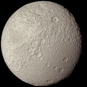 Saturn's Moon Tethys as seen from Voyager 2.jpg
