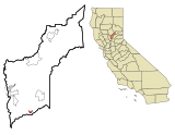 Yuba County California Incorporated and Unincorporated areas Wheatland Highlighted.svg