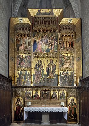Archivo:Barcelona Cathedral Interior - Chapel of Saint Sebastian and Saint Thecla 1486-1498 Jaume Huguet
