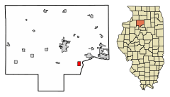 Bureau County Illinois Incorporated and Unincorporated areas Bureau Junction Highlighted.svg