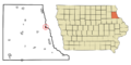 Clayton County Iowa Incorporated and Unincorporated areas Clayton Highlighted