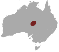 Mapa de distribución de Dasycercus cristicauda