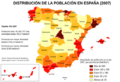 Densidades de población en España (2007)