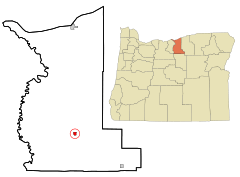 Gilliam County Oregon Incorporated and Unincorporated areas Condon Highlighted.svg