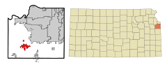 Johnson County Kansas Incorporated and Unincorporated areas Gardner Highlighted.svg