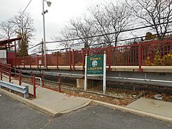 Lakeview LIRR Station; Welcome to Lakeview Sign.JPG