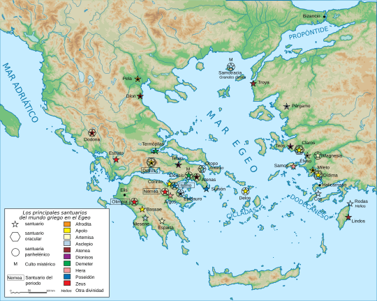 Archivo:Map greek sanctuaries-es
