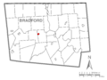 Map of Burlington, Bradford County, Pennsylvania Highlighted