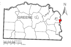 Map of Nemacolin, Greene County, Pennsylvania Highlighted.png