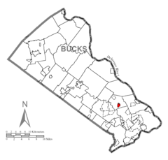Map of Newtown, Bucks County, Pennsylvania Highlighted.png