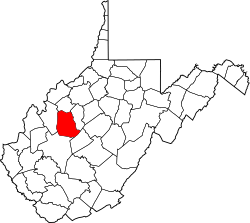 Map of West Virginia highlighting Roane County.svg