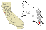Marin County California Incorporated and Unincorporated areas Tamalpais-Homestead Valley Highlighted.svg