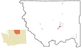 Okanogan County Washington Incorporated and Unincorporated areas Omak Highlighted.svg