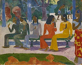 Archivo:Paul Gauguin, 1892, Ta matete (Le Marché), oil on canvas, 73.2 x 91.5 cm, Kunstmuseum Basel