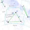 Triangulum Australe constellation map