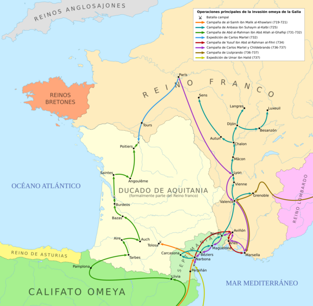 Umayyad invasion of Gaul-es
