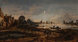Archivo:Aert van der Neer - Riviergezicht bij maanlicht - Google Art Project