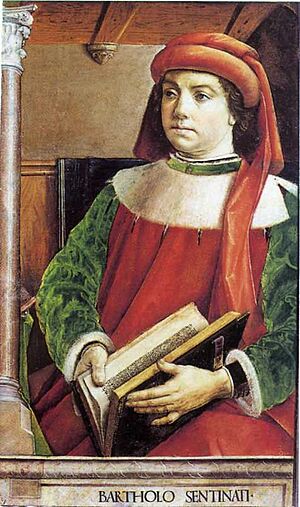 Archivo:Bartholo Sentinati (Bartolo da Sassoferrato) - Studiolo di Federico da Montefeltro