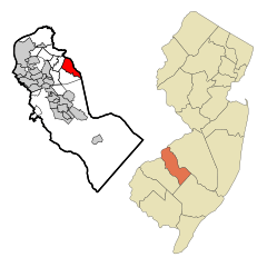 Camden County New Jersey Incorporated and Unincorporated areas Greentree Highlighted.svg