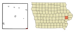 Cedar County Iowa Incorporated and Unincorporated areas Durant Highlighted.svg