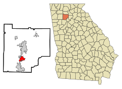 Cherokee County Georgia Incorporated and Unincorporated areas Holly Springs Highlighted.svg