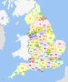 English metropolitan and non-metropolitan counties 2009 (numbered)