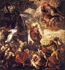 Archivo:File-Tintoretto, Jacopo - Moses Striking Water from the Rock - 1577 - 122kb